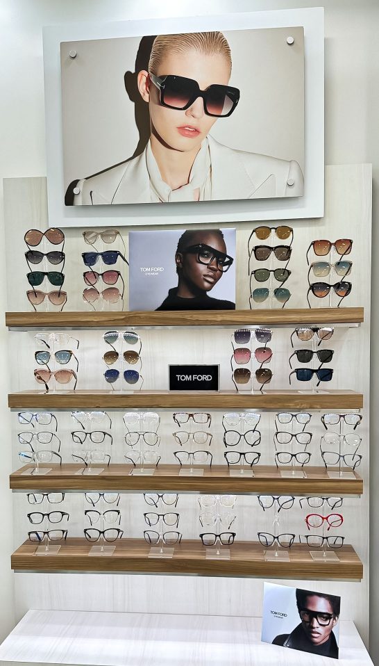 Tom Ford Collection Display in Boca Raton and Delray Beach provided by Visual Eyes Optical